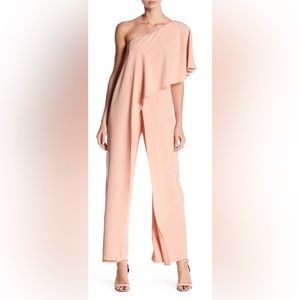 Marina Blush Pink One-Shoulder Jumpsuit Size 6 NWT